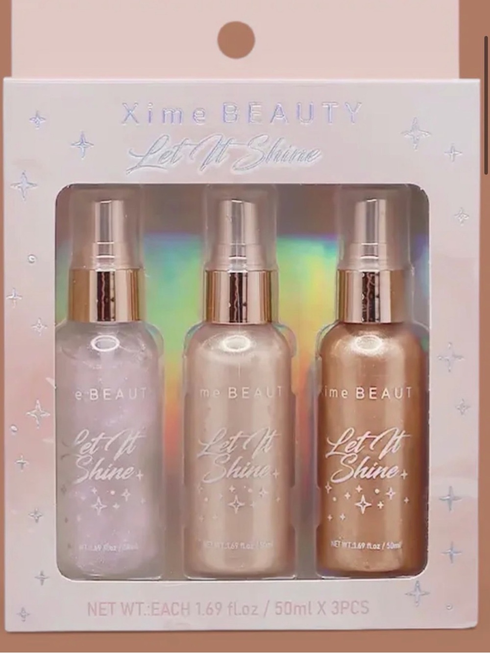 Xime Beauty Let It Shine Highlighter Trio - Pink, Cream, Gold